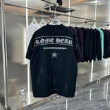 Chrome Hearts T-shirt 3D Silicone Horseshoe logo Round Neck Short Sleeve Pure Cotton Unisex T Shirt Bottoming Shirt OS Loose Fit T-Shirt
