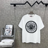 Balmain T-shirt Large Chest Badge with Letter Print logo round Neck Short Sleeve25ss New Pure Cotton Unisex Style T Casual T-Shirt Base Layer Shirt OS Loose Fit Half Sleeve Top Plus Size