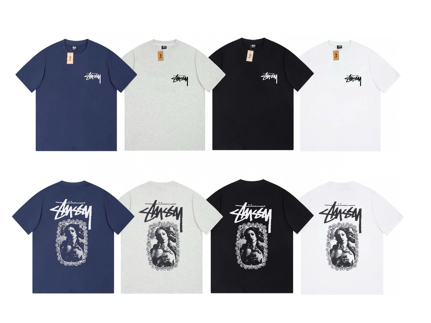 Stussy T-shirt Top Version Classic Basic logo Printed round Neck Loose Summer Couple Short Sleeve T T-shirt Fashion