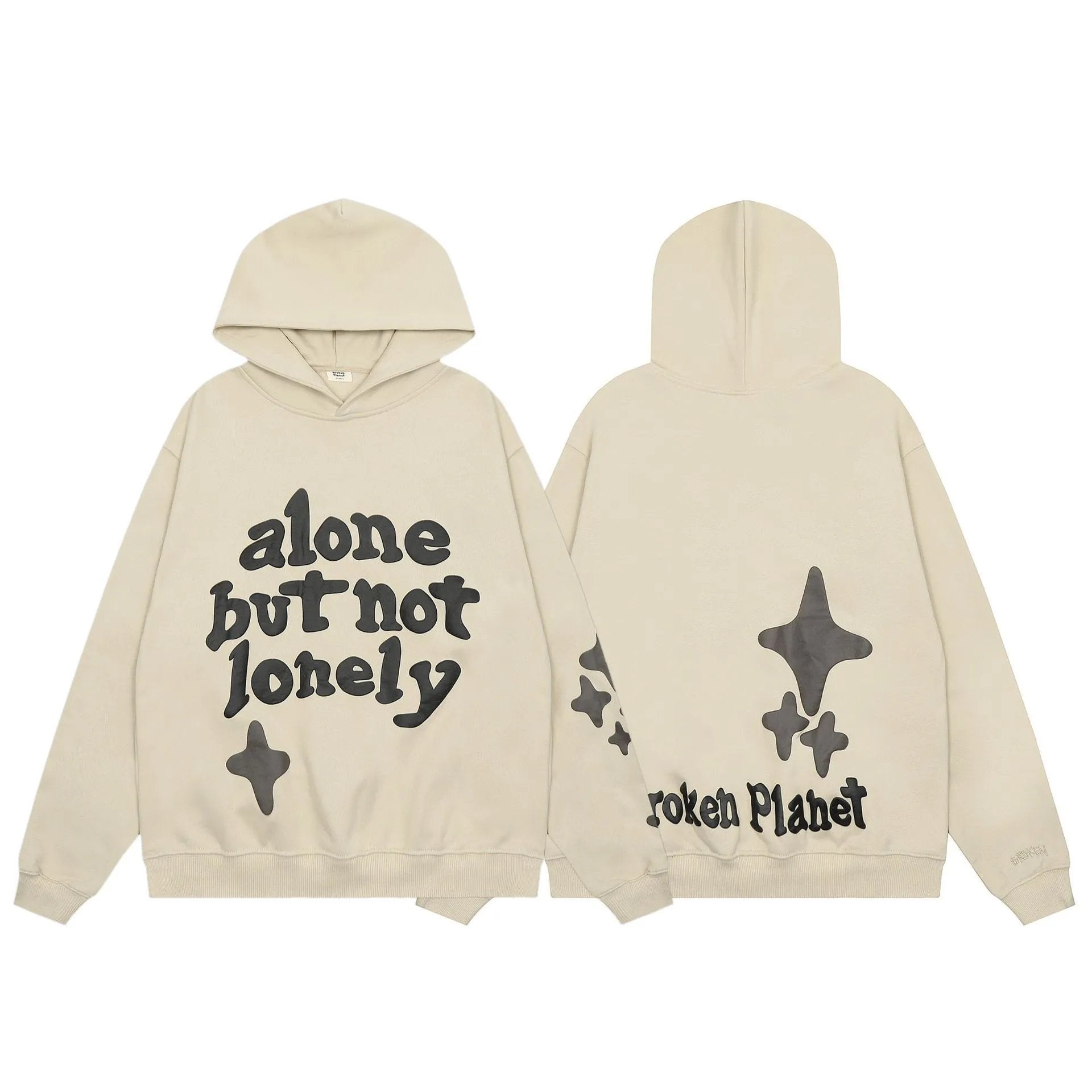 Broken Planet Market Hoodie American Fashion Brand Hip Hop Letters Printing plus Velvet Couple Models All-Match Hoodie-CY