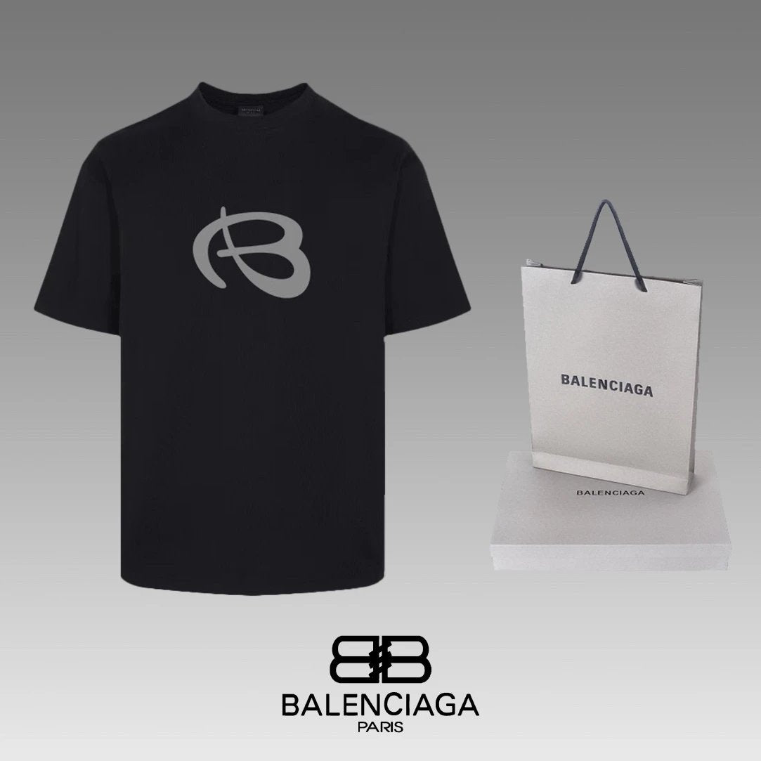 Balenciaga T-shirt Unique chest design B Letter Printing logo round Neck Short Sleeve25ss New pure cotton T Unisex T-Shirt OS Drop Shoulder Loose Fit Base Shirt Top T-Shirt Short Sleeve