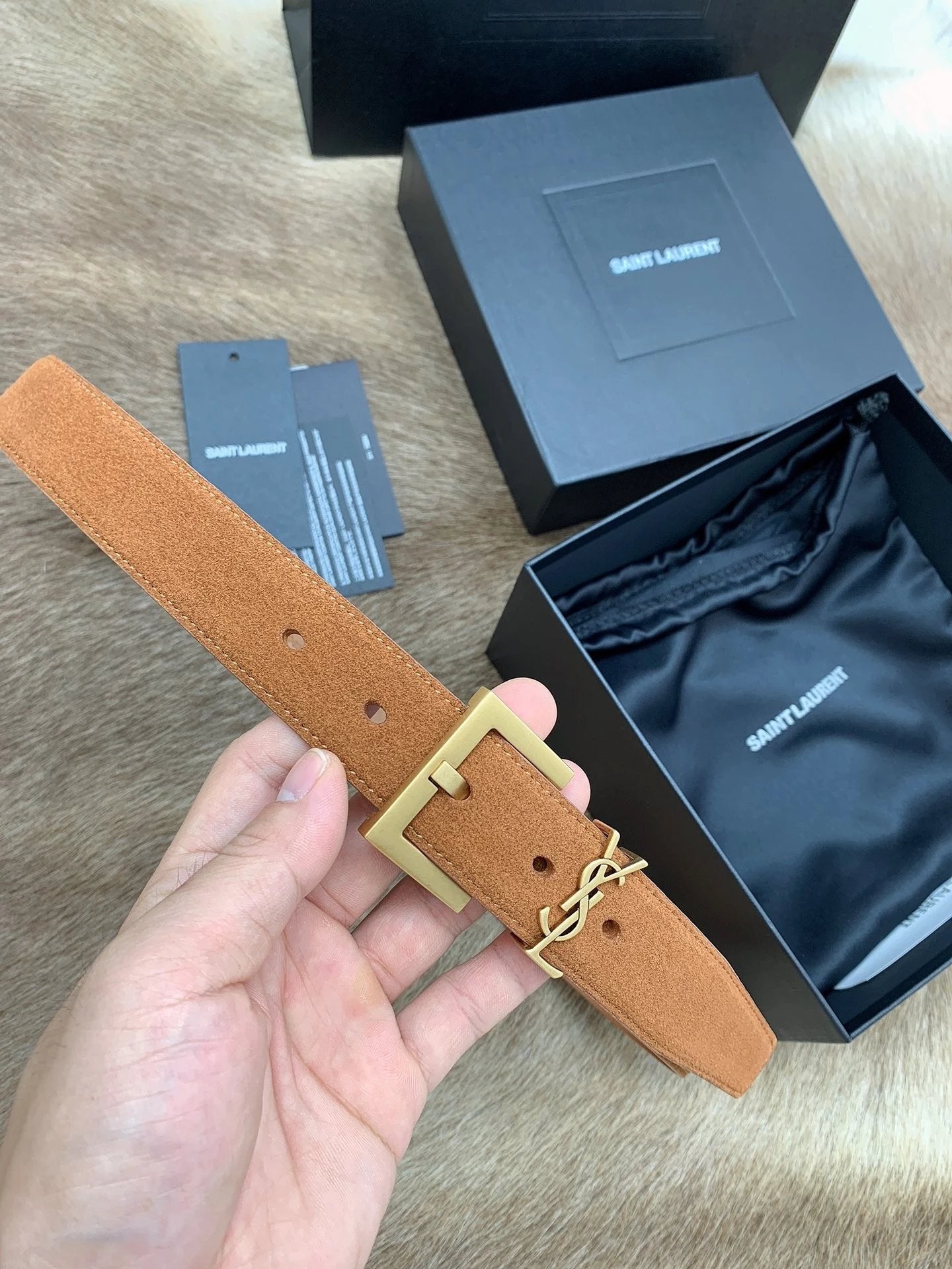 YSL Belt Top version Belt First Layer Cow Leather Belt Women's Belt First Layer Cowhide Pin Buckle Casual All-Match Trendy Belt Men and Women Business Casual Belt Belt Men's Leather Belt3.0