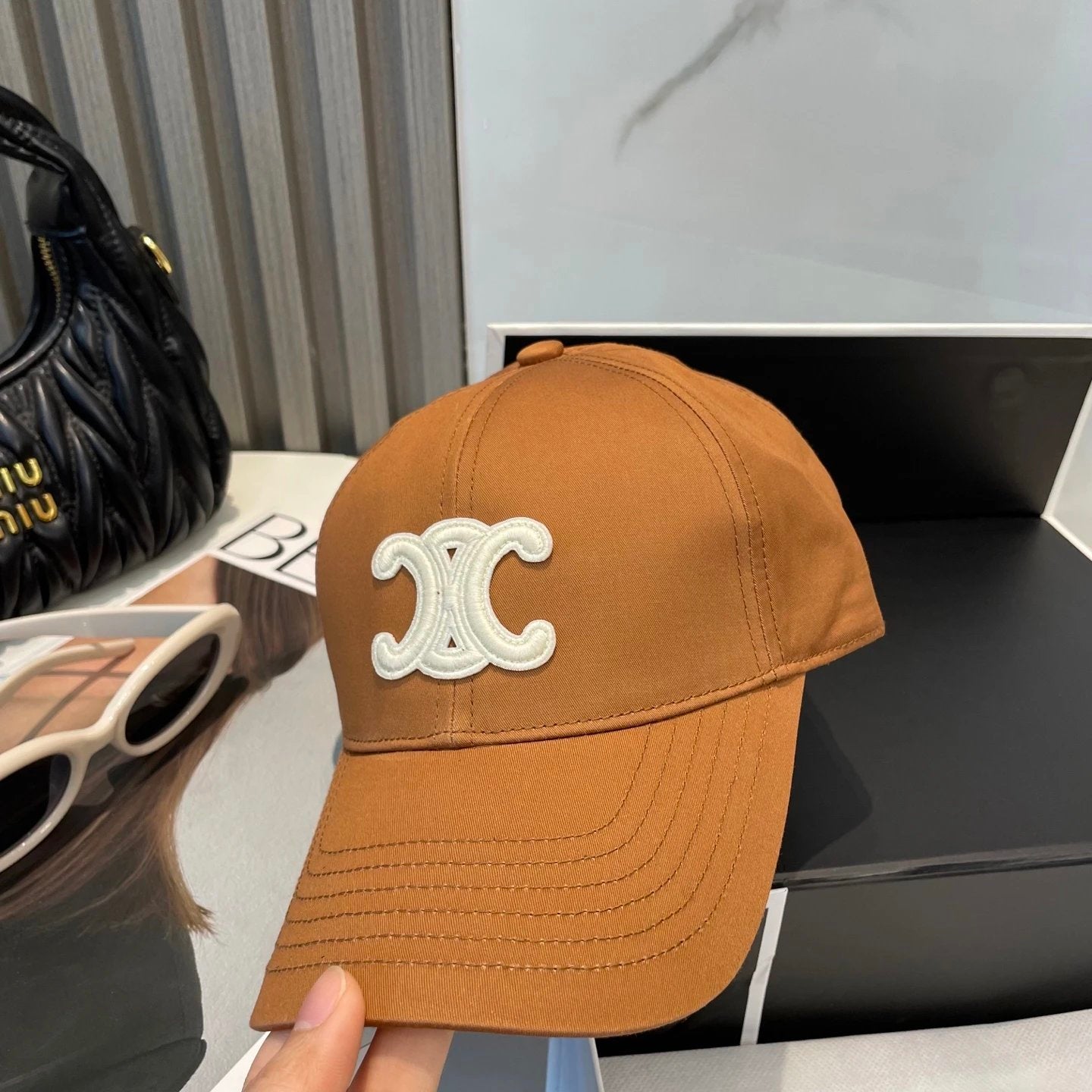 Celine Hat Double C Letters logo Baseball Cap Sunshade Sun Protection Duckbill Cap Slimming Face Curved Brim Versatile Large Head Circumference Sports Hat Unisex Couple Style