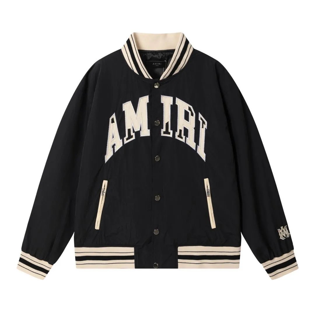 Amiri Jackets Coat 2024Spring and Autumn New Embroidered Letter Pattern Baseball Uniform Jacket Coat Men and Women Same Style