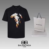 Balenciaga T-shirt Chest Letter Pattern Print logo round Neck Short Sleeve25ss New Pure Cotton Unisex Style T T-shirt OS Loose Fit Base Shirt Half Sleeve T-Shirt Top Half Sleeve