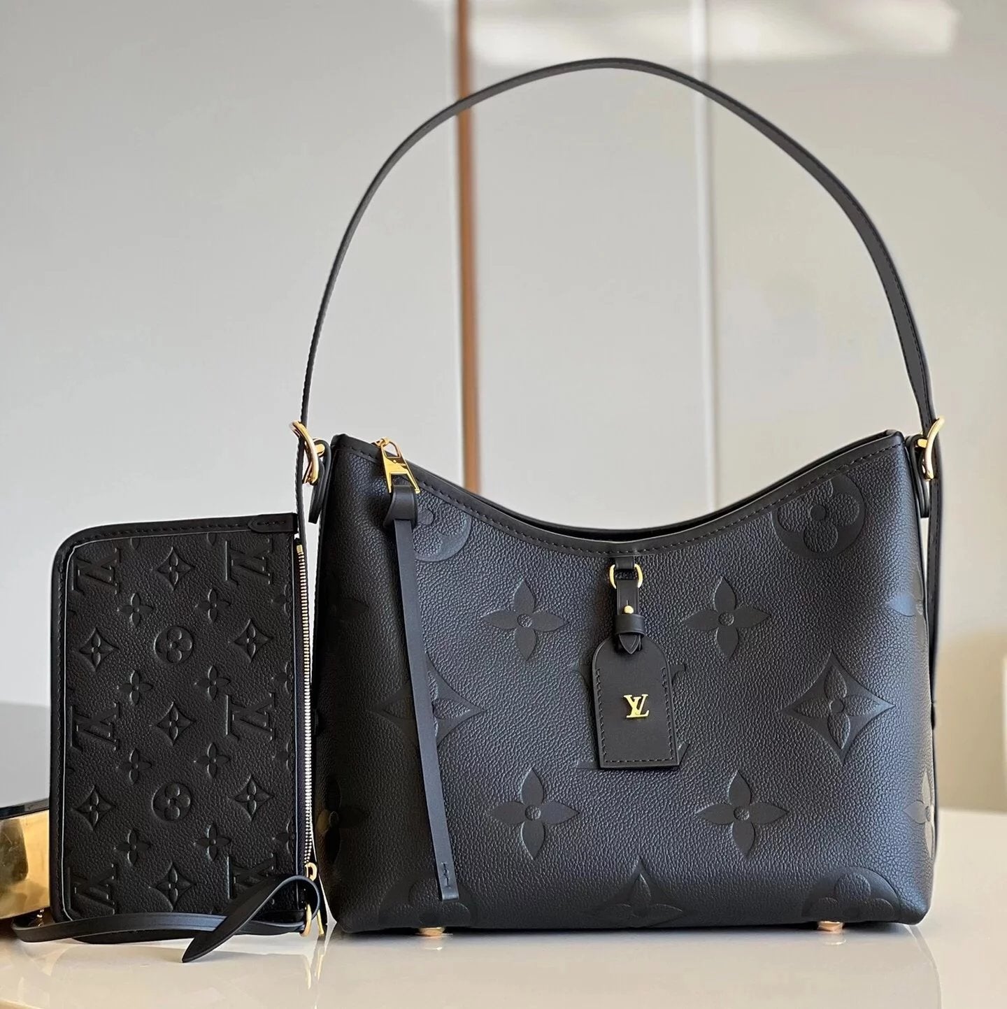 Louis Vuitton LV Women's Bag Top version 【Original Leather】2022Autumn and Winter New Full Leather Embossed Series Tote Bag CARRYALL Handbag Underarm Bag Shoulder Handbag Women's Bag Hand Bag Handbag Shoulder Bag Underarm Bag Women's Bag M46288M46289