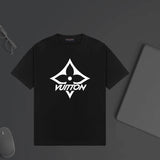 Louis Vuitton LV T-shirt Four-leaf Clover Letter Print on Chest logo round Neck Short Sleeve25ss New Pure Cotton Unisex Style T T-shirt OS Loose Fit Base Shirt Top Half Sleeve T-Shirt