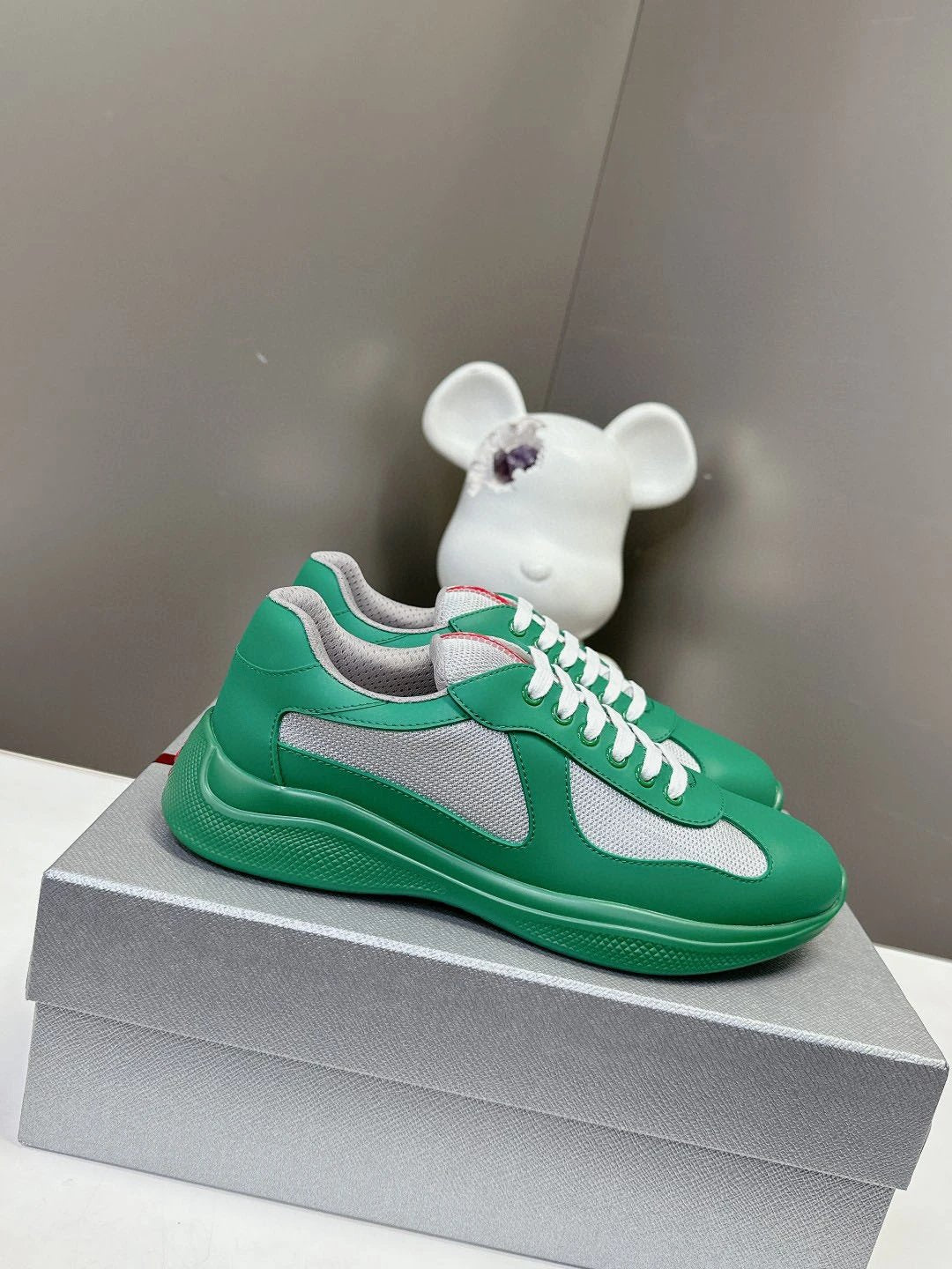 PRADA Shoes 2024New Mesh Stitching Breathable Couple Genuine Leather Sneaker