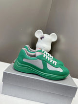 PRADA Shoes 2024New Mesh Stitching Breathable Couple Genuine Leather Sneaker