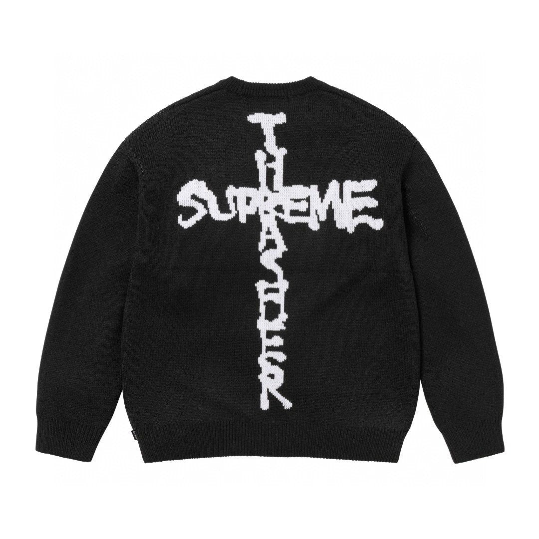 Supreme Sweater Top Version Counter Same Style Men's and Women's Autumn and Winter New round Neck Cashmere Sweater Sweater Trendy Sweater