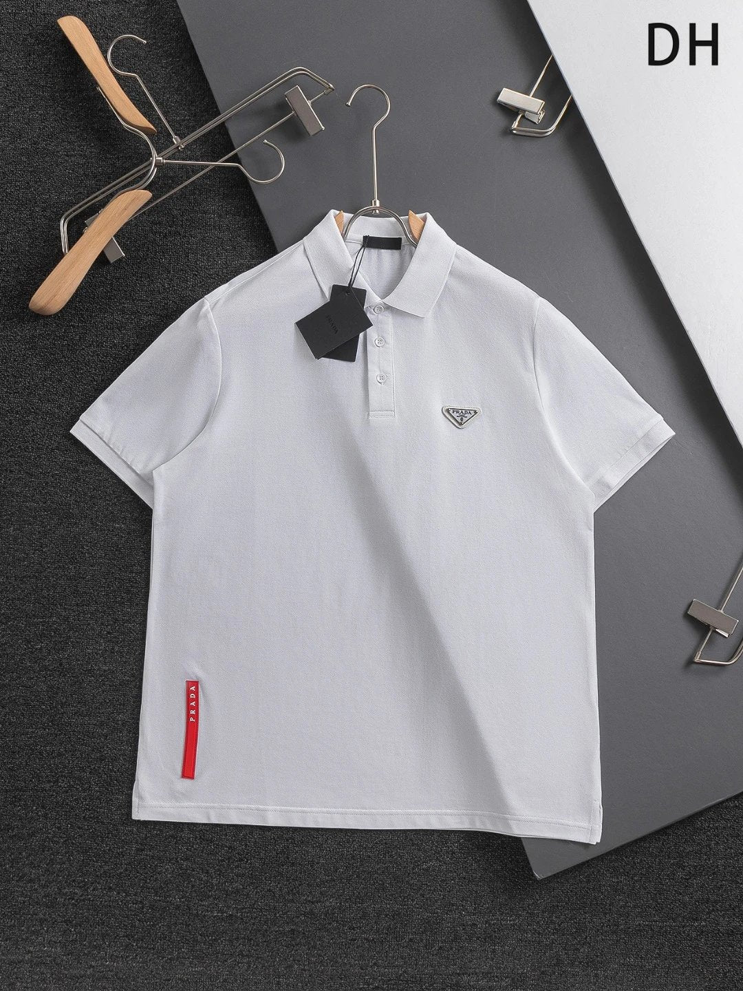PRADA T-shirt Chest Triangle Mark logo Labeling POLO Shirt Lapel Short Sleeve25ss New Unisex Commuter Short Sleeve Summer Loose Fit T Business Shirt Plus Size T-Shirt