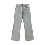 Balenciaga Jeans Ice Blue Washed Distressed Jeans Slim Straight Casual Pants Unisex Long Pants24ss Autumn and Winter New Products
