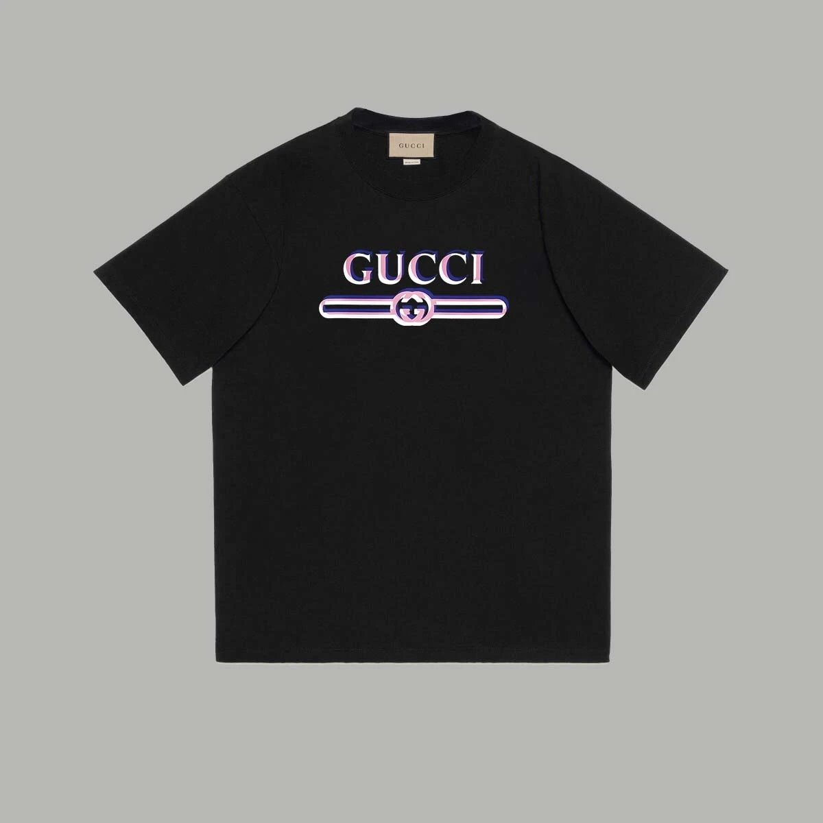 Gucci T-shirt New Red and Green Belt logo Letter Print Crew Neck Short Sleeve Pure Cotton T Unisex T-Shirt OS Loose Fit Base Shirt Casual Simple T-Shirt