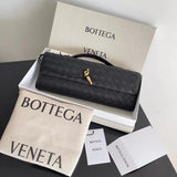 Bottega Veneta Women's Bag Top version 【Original Version/Andiamo Dinner Bag Long Clutch Mobile Phone Bag Wallet Bag Women's Bag/New Woven Bag Small Handbags Woven Clutch Women's Dinner Bag