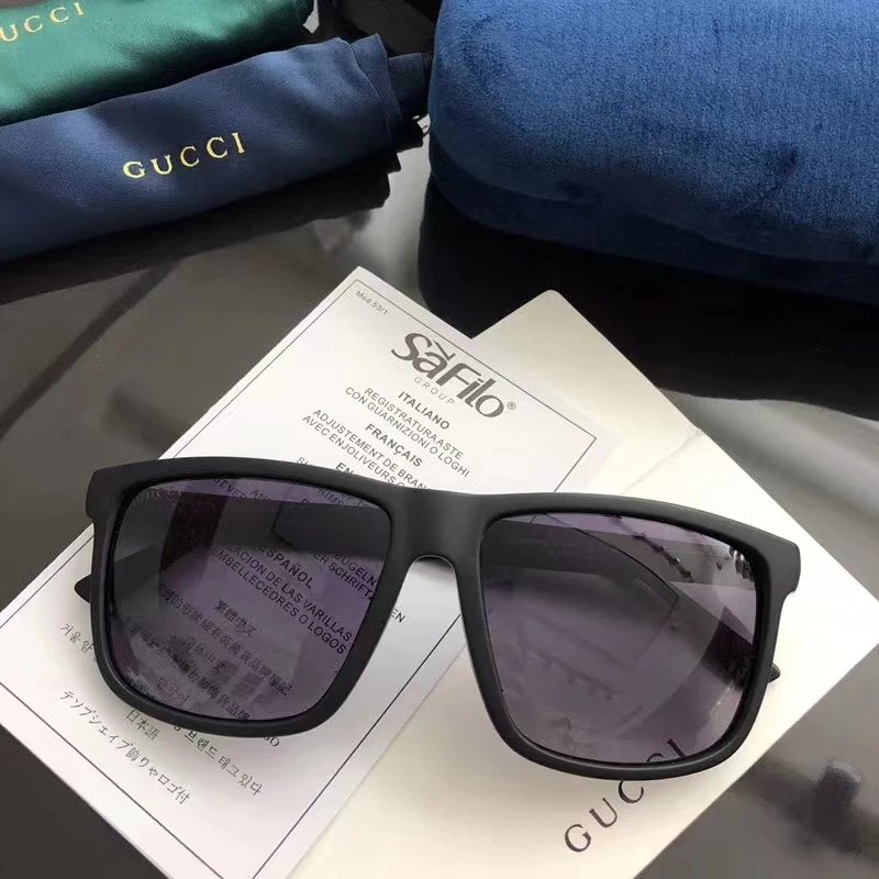 Gucci Glasses Pilot Polarized Sun Glasses Men's Fashion Color Film Large Frame Toad Sunglasses