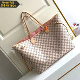 Louis Vuitton LV Women's Bag Top version Original Leather Large Presbyopic Chessboard Shopping Bag Shoulder Portable Mother and Child Bag Women's Bag M40990M40991M41180N41357N41604N41360neverfull Large Tote Bag