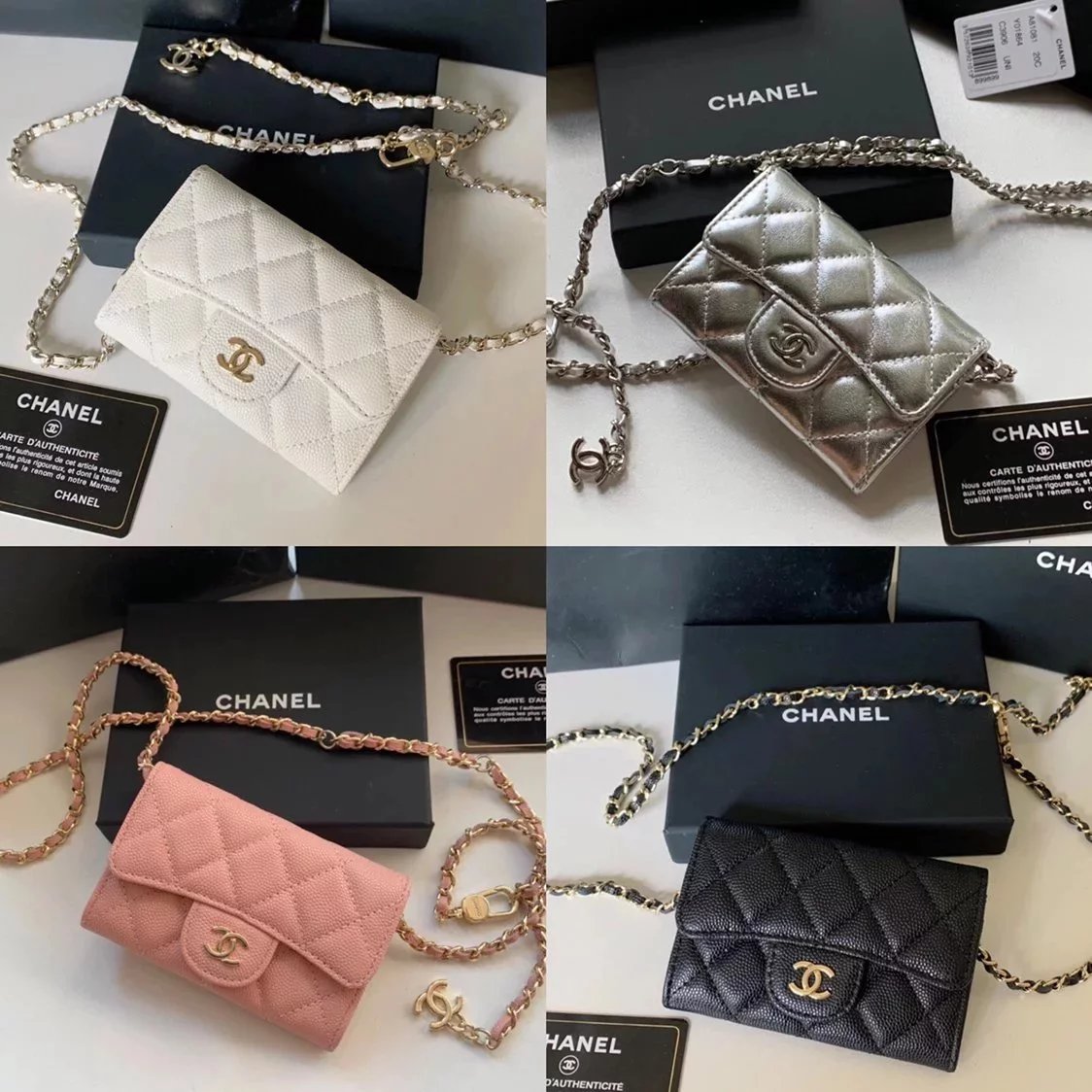 Chanel Wallet Top version 【Original Leather】Small New Chain Waist Bag Small Bag Crossbody Bag Wallet Coin Purse Caviar Cowhide Lady's Wallet Small Chain Bag