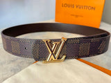 Louis Vuitton LV Belt Top version 【Counter Quality】The Most New Belt4.0cm Men's Belt Men's Leather Belt with Classic Presbyopic Checkerboard Plaid Belt with Genuine Goods Packaging in and out of the Counter No Problem Versatile Casual Fashion Formal Wear