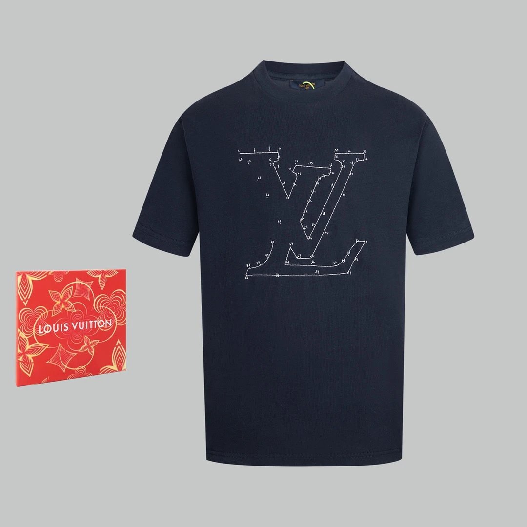 Louis Vuitton LV T-shirt 5ss New Pure Cotton Unisex Style T T-shirt OS Loose Fit Base Shirt Casual Top Short Sleeve T-Shirt
