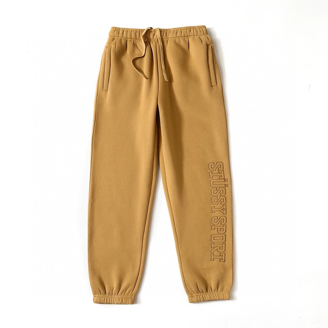 Stussy Sweatpants Top Version Embroidery New Pure Cotton Men's and Women's Same Casual Trousers Sweatpants Pants