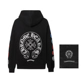 Chrome Hearts Hoodie Colorful Horseshoe Sanskrit Letter Print Cardigan Sweatshirt Casual Loose Cotton Hooded Jacket Coat Sportswear Unisex24ss Autumn and Winter New Products