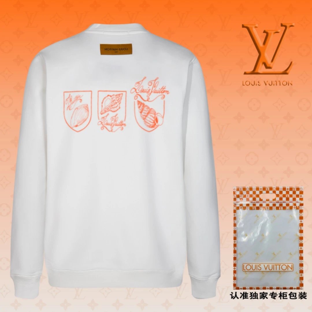 Louis Vuitton LV Hoodie Cartoon Print logo Round Neck Sweatshirt Long Sleeve Base Shirt Jacket Top Fashion Unisex Sports Casual OS Loose Fit Versatile New Autumn Winter Collection