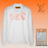 Louis Vuitton LV Hoodie Cartoon Print logo Round Neck Sweatshirt Long Sleeve Base Shirt Jacket Top Fashion Unisex Sports Casual OS Loose Fit Versatile New Autumn Winter Collection