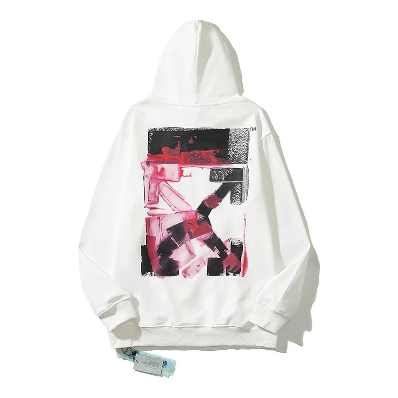 OFF-White Hoodie Cotton Terry Pullover Hoodie Loose Sweater-CY