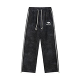 Balenciaga Sweatpants Fleece Lined Thickened Straight Leg Sweatpants Sports Pants Autumn Unisex Long Pants Drawstring Winter Loose Plus Size Casual Pants High Waist Color Block
