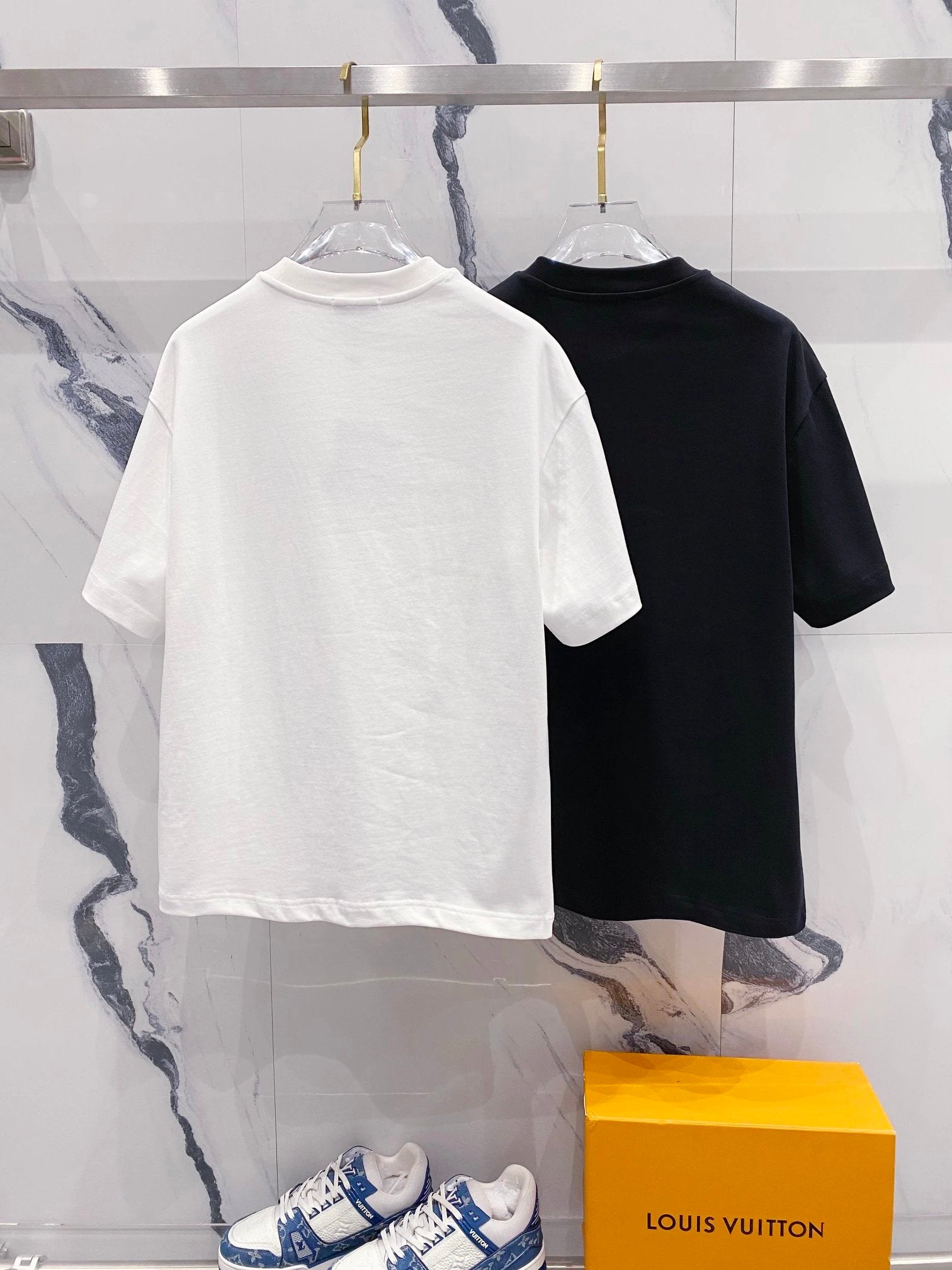 PRADA T-shirt Crown Embroidery Small Letters LOGO Logo Crew Neck Short Sleeve Pure Cotton Unisex T T-shirt OS Loose Fit Casual T-Shirt