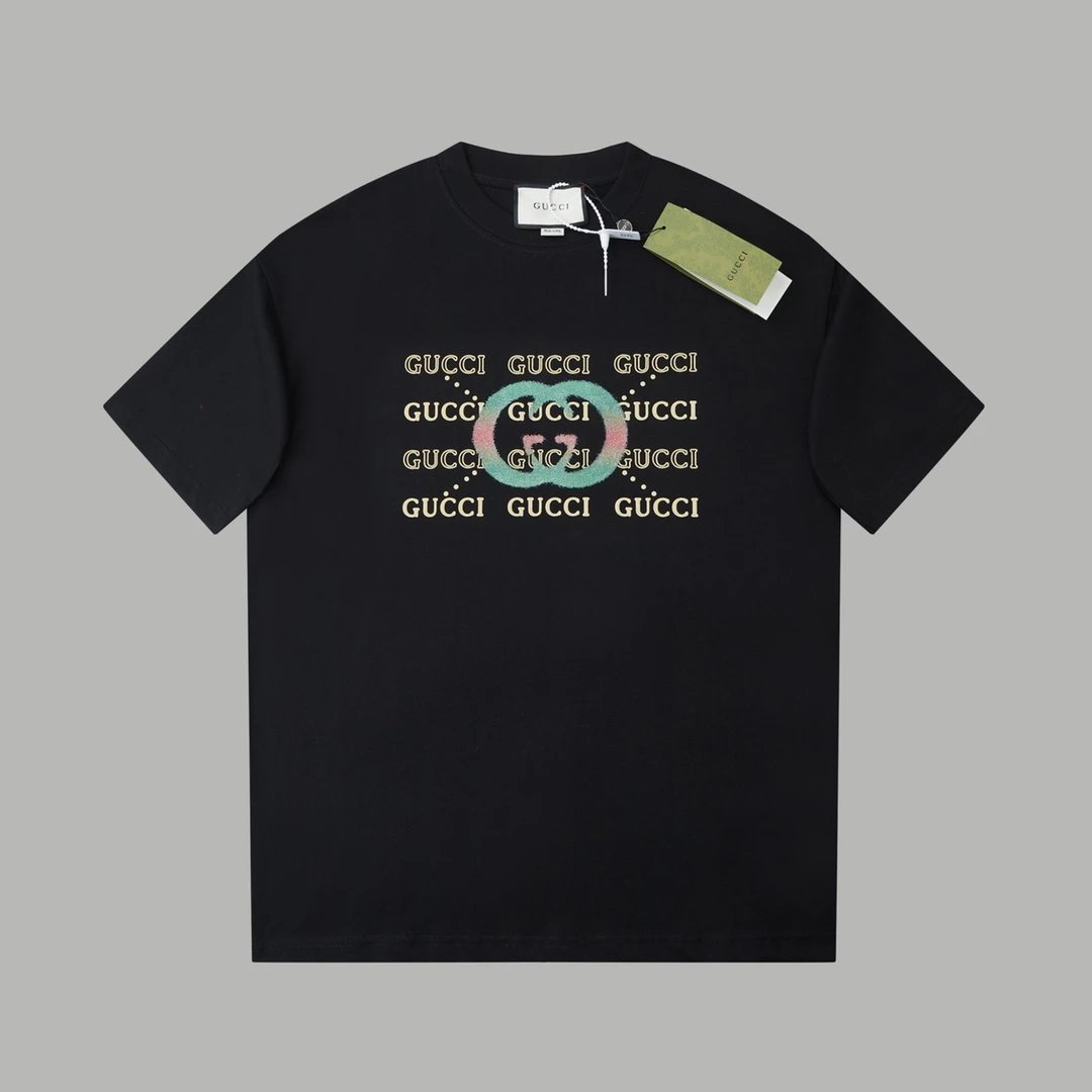 Gucci T-shirt Classic red and green G Wow Glue Thick Board logo round Neck Short Sleeve25ss New pure cotton T Unisex T-Shirt OS Loose Fit Base Shirt Top Half Sleeve T-Shirt