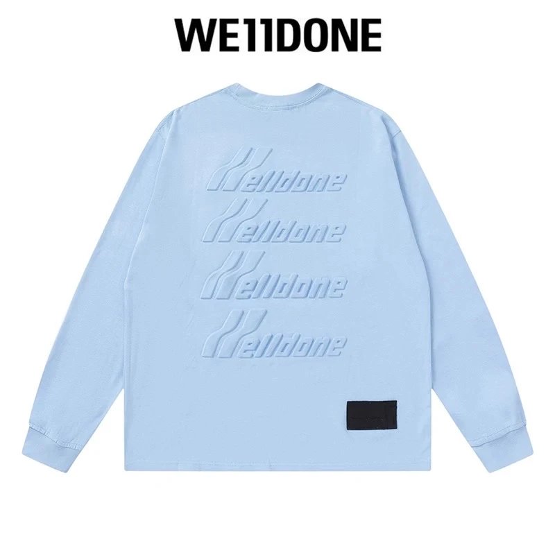 We11done Hoodie Top Version Zhao Lusi Yang Mi Long Sleeve T T-shirt Color Graffiti Letters Gradient Spring and Autumn