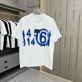 Maison Margiela T-shirt Chest Number Dot Print logo round Neck Short Sleeve25ss New Pure Cotton Unisex Style T Casual T-Shirt Base Layer Shirt OS Loose Fit Half Sleeve Top Plus Size