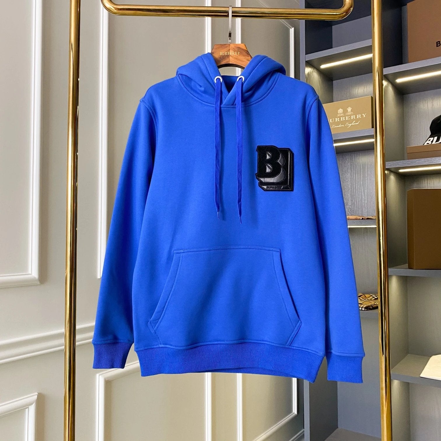 Burberry Jackets Letter Pattern Cotton Blend Hooded Sweatshirt Unisex Jacket