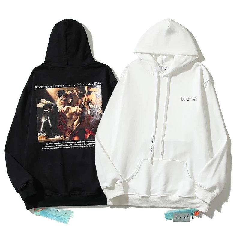 OFF-White Hoodie Cotton Terry Pullover Hoodie Loose Sweater-CY