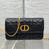 Dior Women's Bag Top version Super Original Leather24New CaroMiss Chain Bag Montian Woc Rattan Plaid Sheepskin Stewardess Bag Women's Chain Shoulder Bag Messenger Bag Fortune Bag Small Bag Handbag Women's Bag