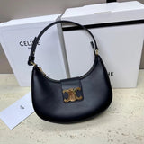 Celine women's bag Top version 【Original Genuine Goods Leather】2023New AVA Presbyopic Underarm Bag Lisa Latest Same Style AVATRIOMPHE Logo Printing Cowhide Handbag Large logo Hardware Presbyopic Portable Underarm Bag Latest Arc De Triomphe Underarm Bag Wo