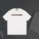 Gucci T-shirt Chest Letter Print logo round Neck Short Sleeve25ss New pure cotton T Unisex T-Shirt OS Loose Fit Base Shirt Top Half Sleeve T-Shirt