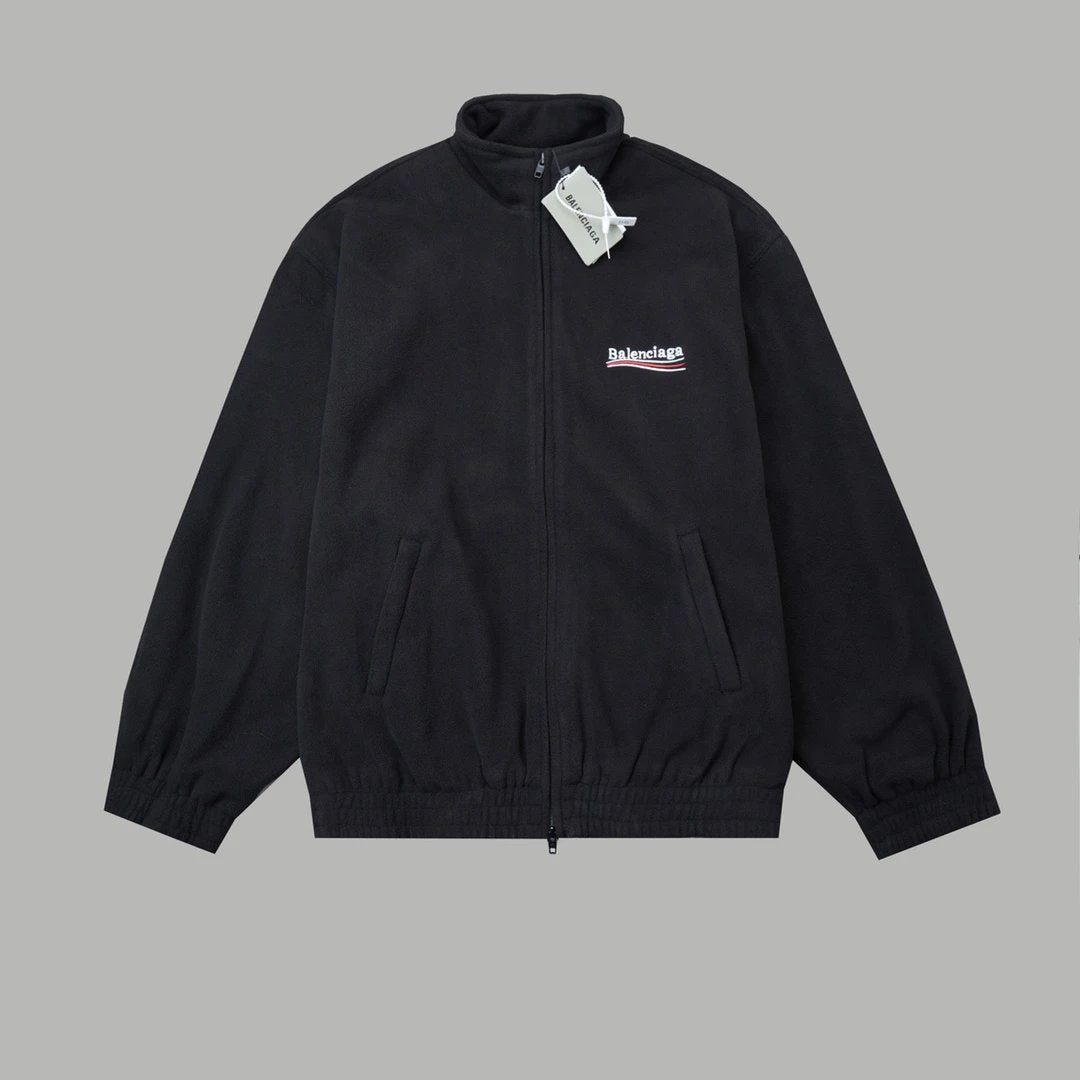 Balenciaga Jackets Matching Jacket with Cola Embroidery Fleece Cotton Suit Casual Loose Sports Thickened Jacket Coat os Unisex Style24ss Autumn and Winter New Products
