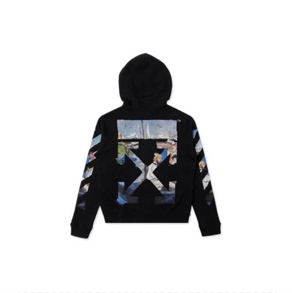 OFF -White Jackets Top Version Zipper Cardigan Outerwear Counter Same Style Heavy New Casual Hooded Sweater All-Matching Loose Hoodie Trendy Pure Cotton