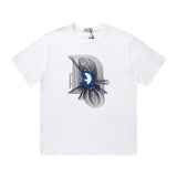 Dior T-shirt Chest Three-Dimensional Line Pattern Letter Print logo round Neck Short Sleeve25ss New Pure Cotton Unisex Style T T-shirt OS Loose Fit Base Shirt Half Sleeve T-Shirt Top Half Sleeve