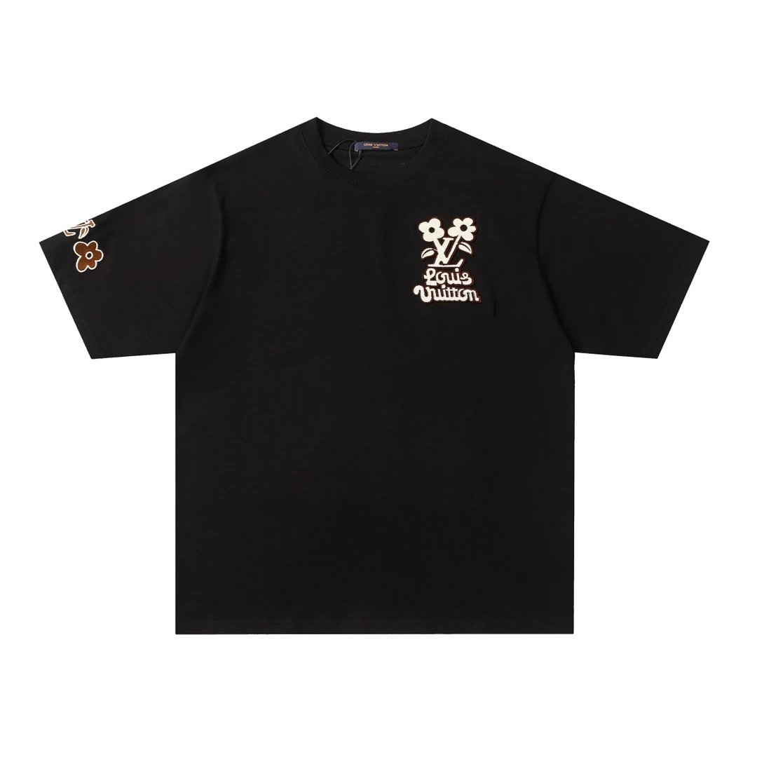 Louis Vuitton LV T-shirt Flower Embroidery Toothbrush on Chest LOGO Artistic Letter Crew Neck Short Sleeve25ss New pure cotton T Unisex T-Shirt OS Loose Fit Base Shirt Top Half Sleeve T-Shirt