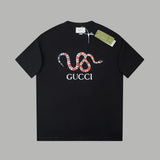 Gucci T-shirt Coiled Snake Pattern Print logo Year of the Snake Limited Edition Crew Neck Short Sleeve25ss New Pure Cotton Unisex Style T T-shirt OS Loose Fit Base Shirt Half Sleeve T-Shirt Top