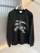 Burberry Hoodie Printed Crewneck Sweatshirt Pure Cotton Casual Loose Fit Versatile Pullover Sportswear Top os Unisex Inner Layer Design24ss Autumn and Winter New Products