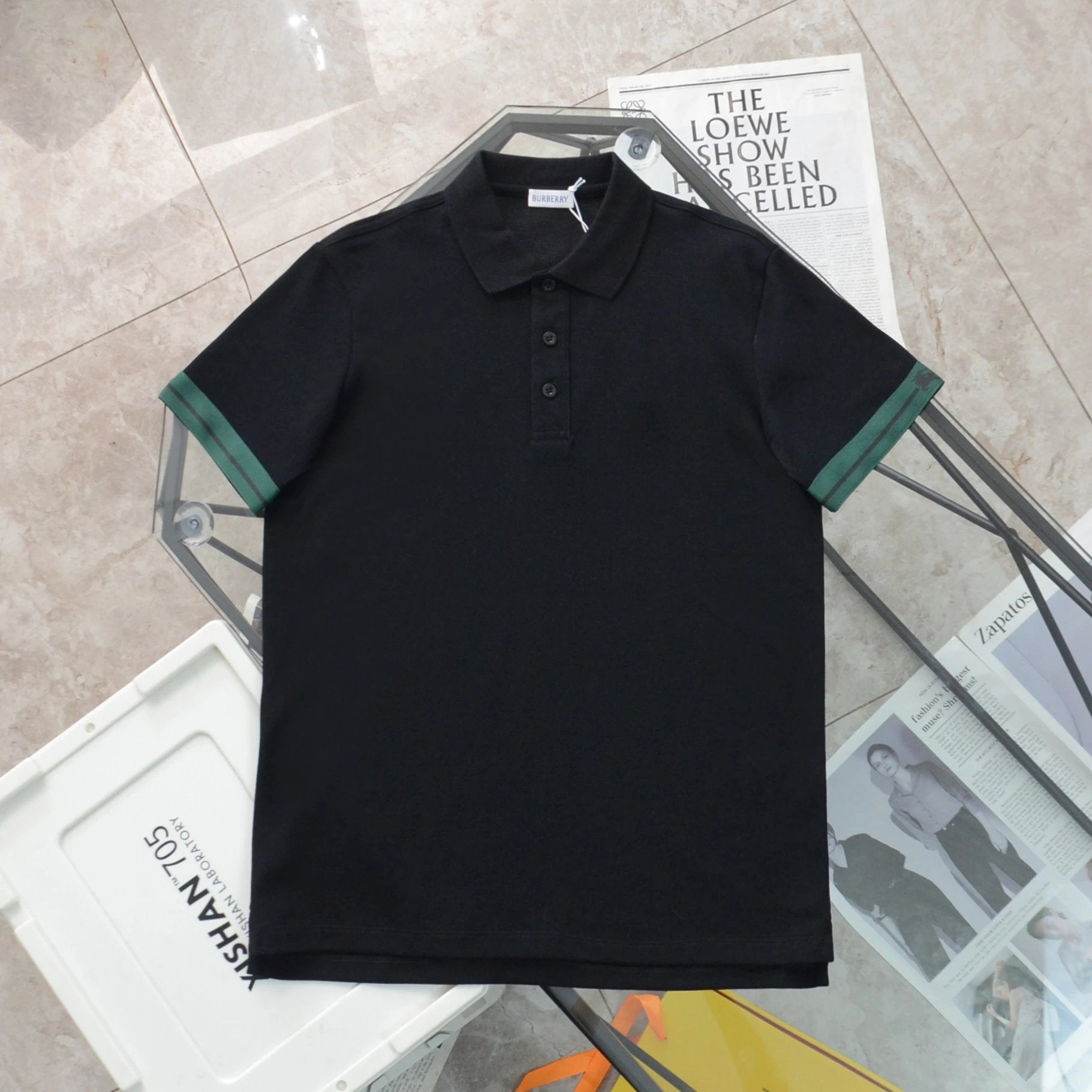 Burberry T-shirt Cuff logo Embroidery POLO Shirt Lapel Short Sleeve25ss New Unisex Summer Short Sleeve OS Loose T Business Half Sleeve Shirt Plus Size T-Shirt