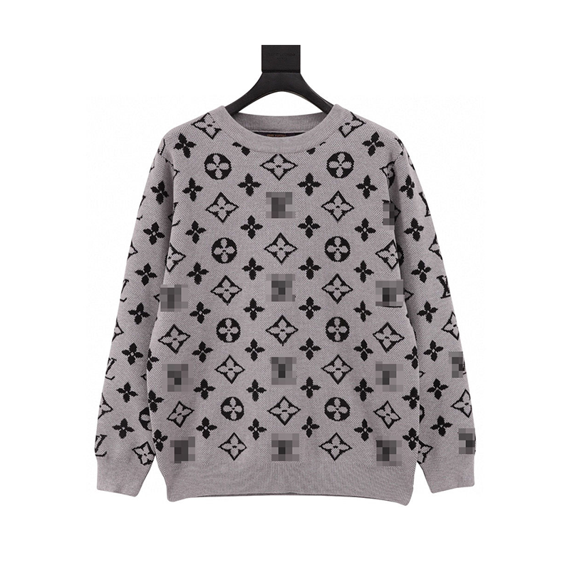 Louis Vuitton LV Sweater Embossed Dubai Gray round Neck Sweater for Men and Women