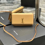 YSL Women's Bag Top version 【Original Version】24Early Spring New MONOGRAM Mobile Phone Bag Hand Rub Grain Crocodile Pattern Crossbody Bag Shoulder Bag Yang Shulin New PhoneHolder Mini Small Bag Fashion Small Messenger Bag Small Bag635095