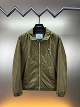 PRADA Jackets ss24Autumn Winter Latest Men's Hooded Jacket Casual Loose Versatile Zipper Sports Windproof Cardigan