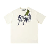 Gucci T-shirt Front Chest Blade Pattern Print logo round Neck Short Sleeve25ss New pure cotton T Unisex T-Shirt OS Loose Fit Base Shirt Top Half Sleeve T-Shirt