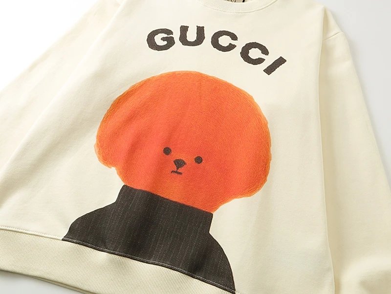 Gucci Hoodie Cartoon Large Chest logo Round Neck Sweatshirt Long Sleeve Base Shirt Jacket Top Fashion Unisex Sports Casual Loose Fit Versatile Autumn Winter New Arrival